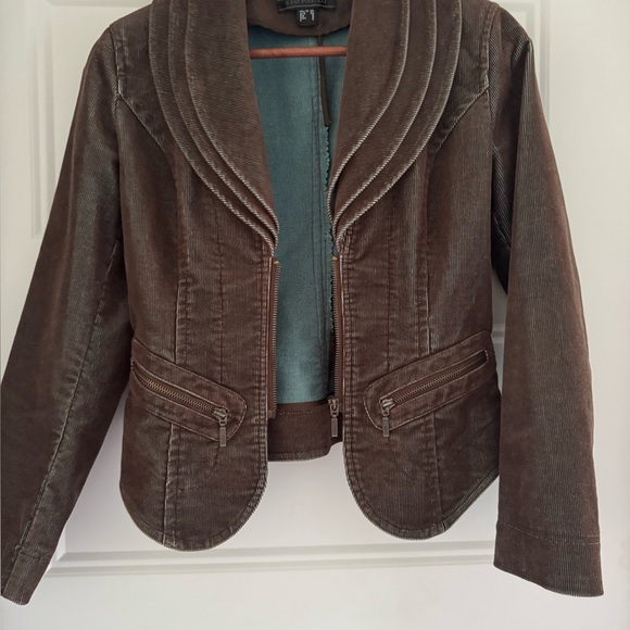 Women's Brown Corduroy Jacket - Picture 2 of 9